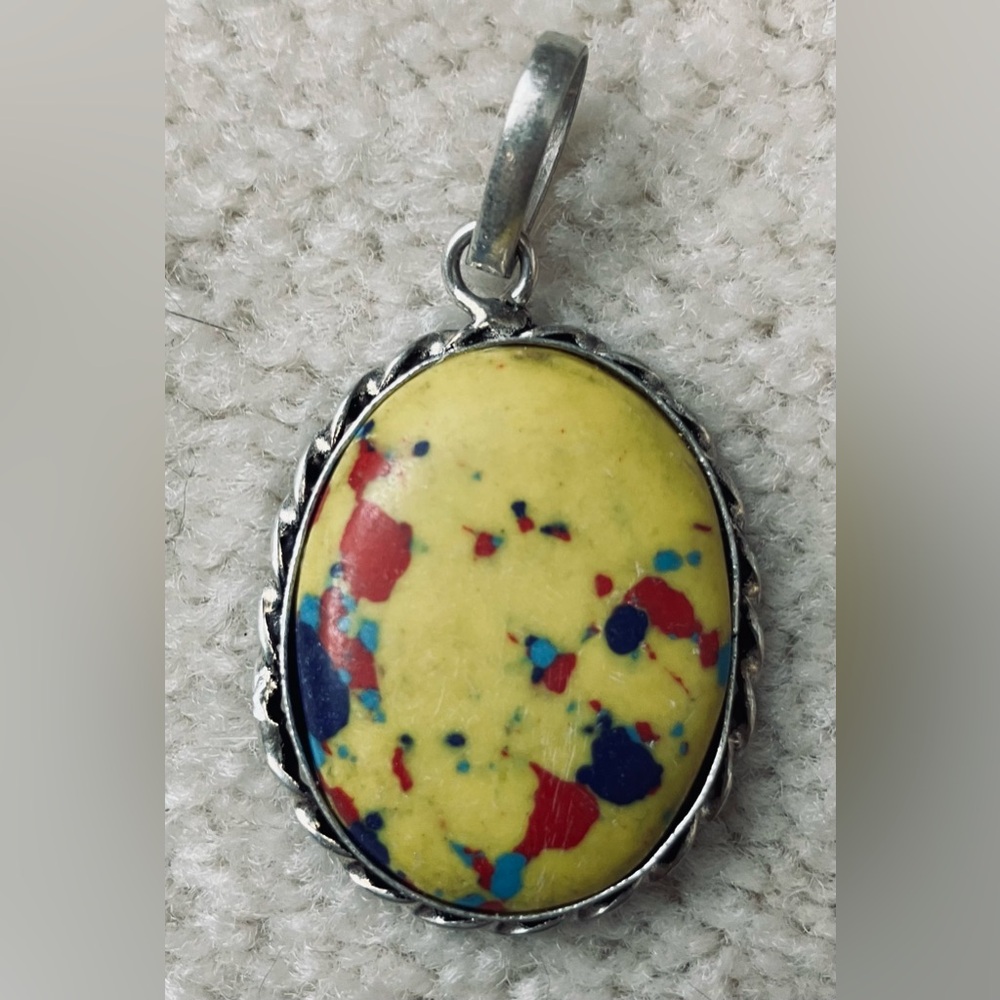 Mosaic Jasper Pendant With Bail